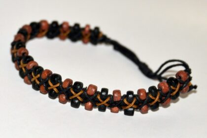 Ash Brown & Black Wood Bracelet