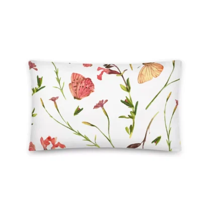 Flower Fields Butterfly Pillow
