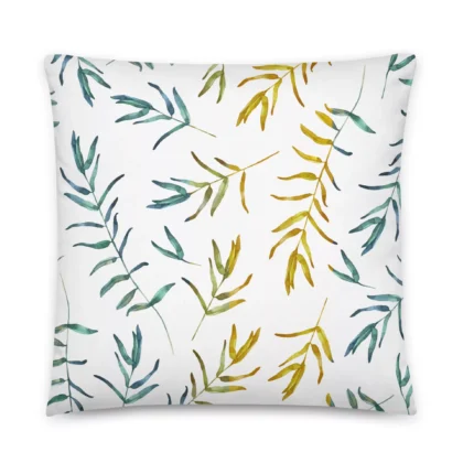 Blue-green Leafy Pillow