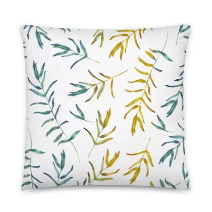 Blue-green Leafy Pillow