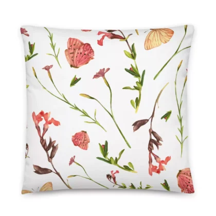 Flower Fields Butterfly Pillow