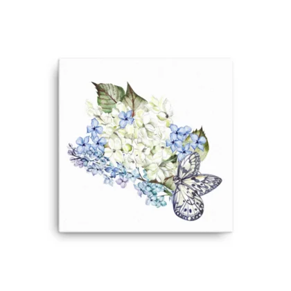 Blue White Flowers Canvas Print Wall Art
