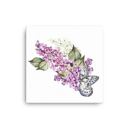 Purple Lilac Flowers Canvas Print Wall Art