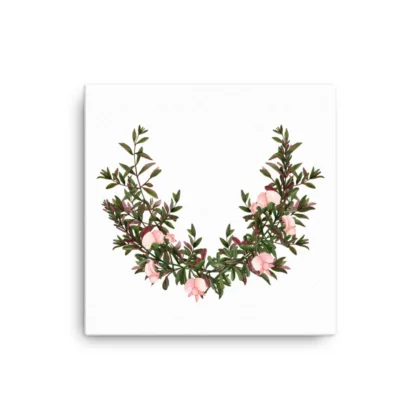 U-shape Pink Wildflowers Canvas Print Wall Art