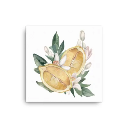 Sliced Lemon Blossoms Canvas Print Wall Art