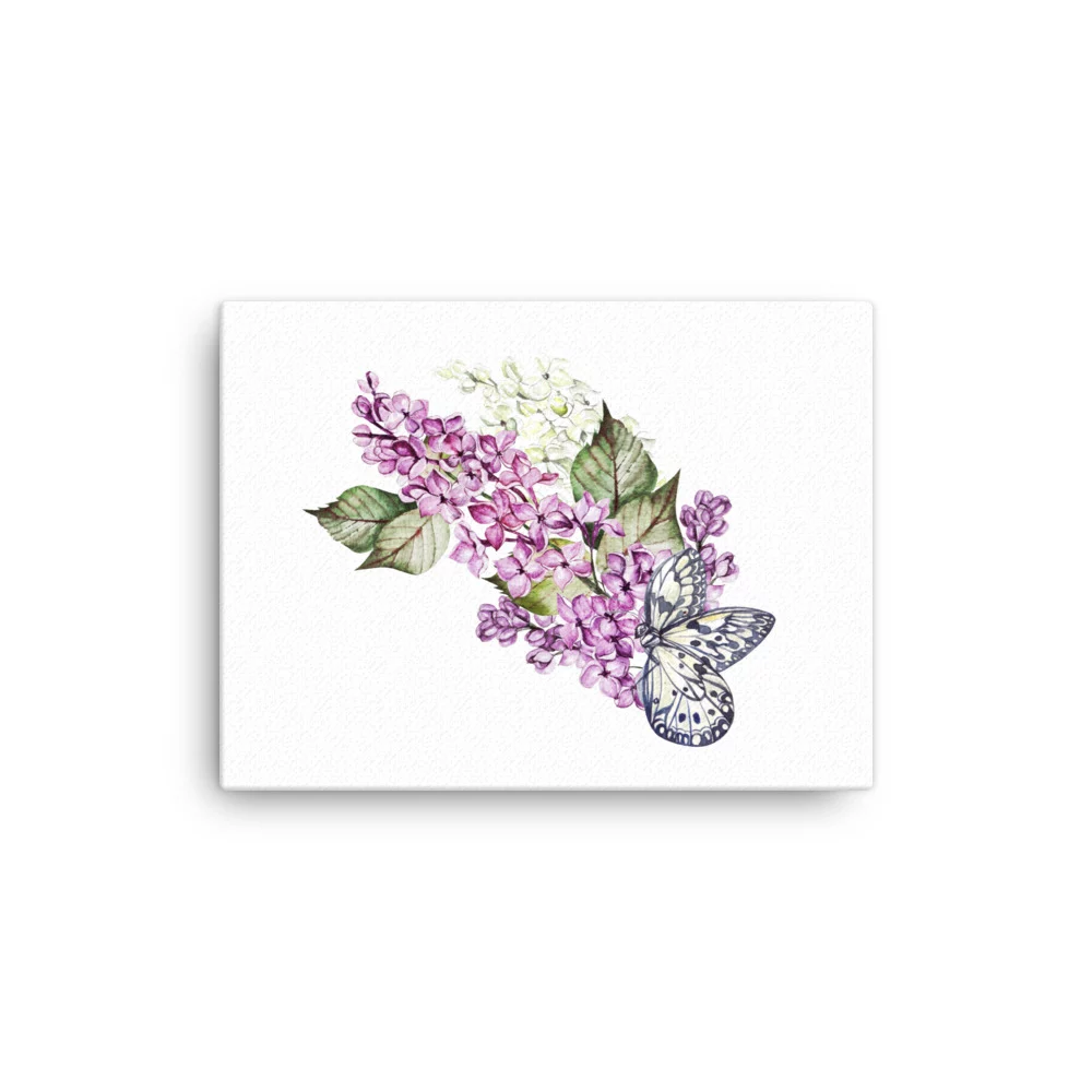 Purple Lilac Flowers Canvas Print Wall Art - Image 3