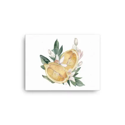 Sliced Lemon Blossoms Canvas Print Wall Art