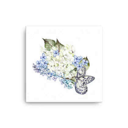 Blue White Flowers Canvas Print Wall Art