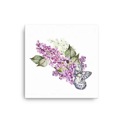 Purple Lilac Flowers Canvas Print Wall Art