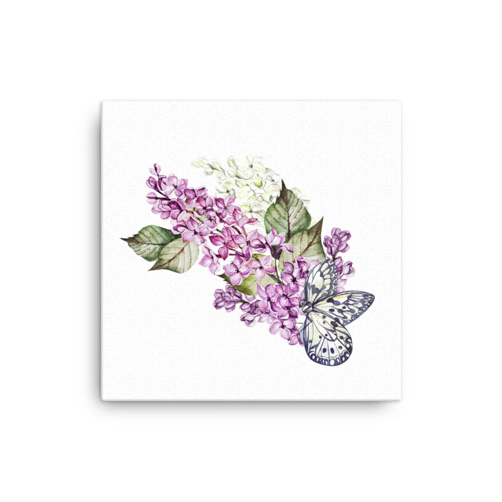 Purple Lilac Flowers Canvas Print Wall Art - Image 4