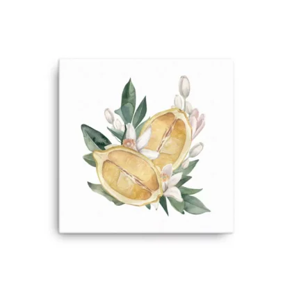 Sliced Lemon Blossoms Canvas Print Wall Art