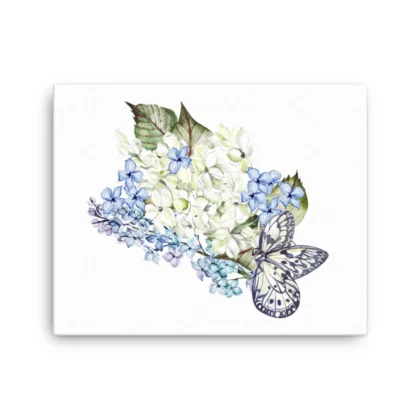 Blue White Flowers Canvas Print Wall Art