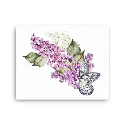 Purple Lilac Flowers Canvas Print Wall Art