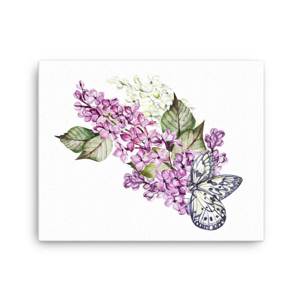 Purple Lilac Flowers Canvas Print Wall Art
