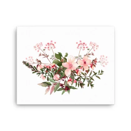 Pink Wildflowers Canvas Print Wall Art