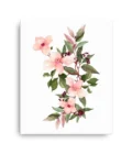 Pink Morning Red Berries Canvas Print Wall Art