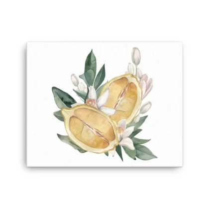 Sliced Lemon Blossoms Canvas Print Wall Art