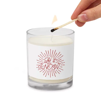 Let It Snow Soy Wax Candle in Glass Jar