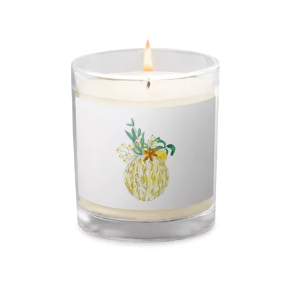 Golden Ornament Soy Wax Candle in Glass Jar