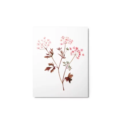 Petite Pink Wildflowers Metal Print Wall Art