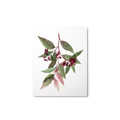 Red Wild Berries Metal Print Wall Art