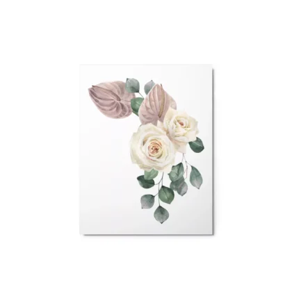 White Roses 1 Metal Print Wall Art