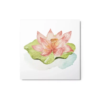 Floating Lotus Flower Metal Print Wall Art