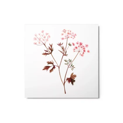 Petite Pink Wildflowers Metal Print Wall Art