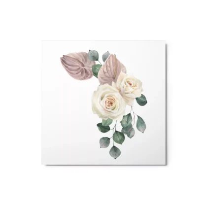 White Roses 1 Metal Print Wall Art