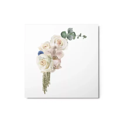 White Roses 2 Metal Print Wall Art