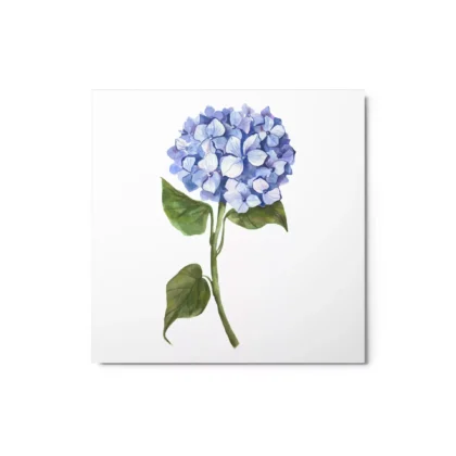 Blue Hydrangea Metal Print Wall Art