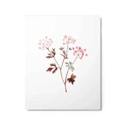 Petite Pink Wildflowers Metal Print Wall Art