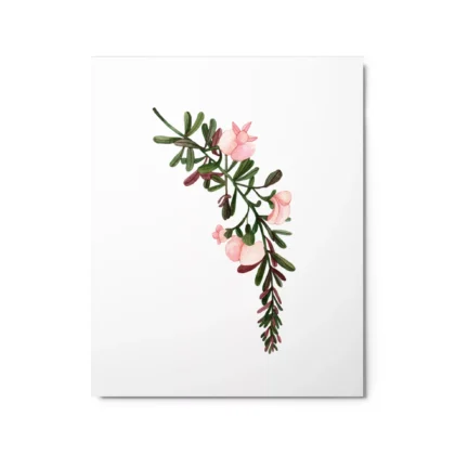 Pink Wildflowers Metal Print Wall Art