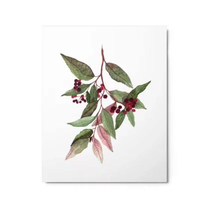 Red Wild Berries Metal Print Wall Art