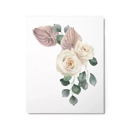 White Roses 1 Metal Print Wall Art
