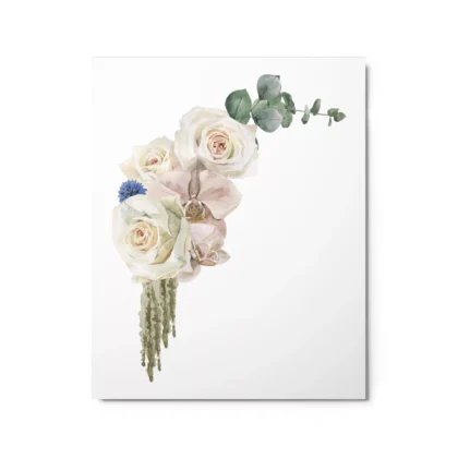 White Roses 2 Metal Print Wall Art
