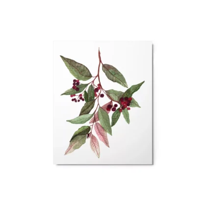 Red Wild Berries Metal Print Wall Art