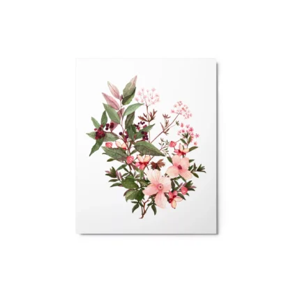 Pink Wildflowers Bouquet Metal Print Wall Art