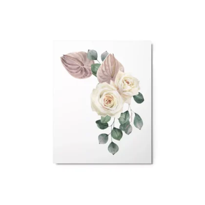 White Roses 1 Metal Print Wall Art