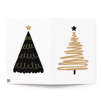 Golden Christmas Tree Greeting Card