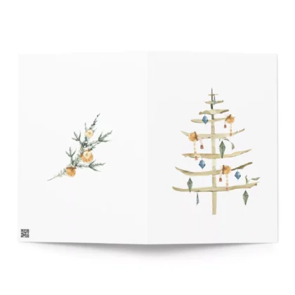 Wooden Christmas Tree Greeting Card