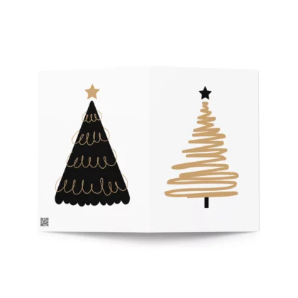 Golden Christmas Tree Greeting Card