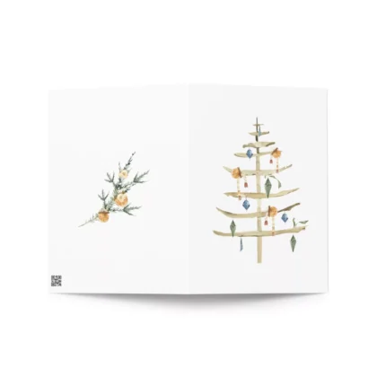 Wooden Christmas Tree Greeting Card