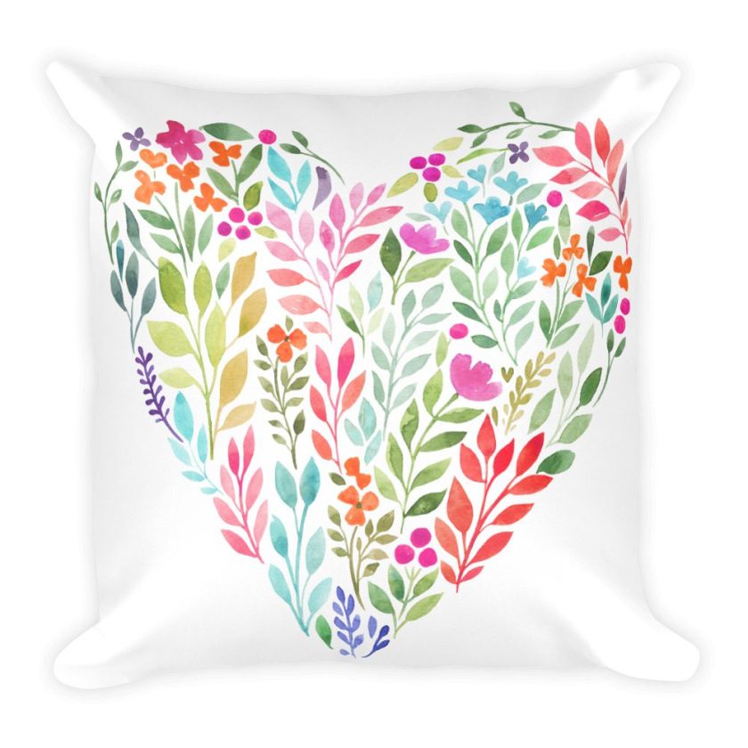 Floral Hearts Pillow