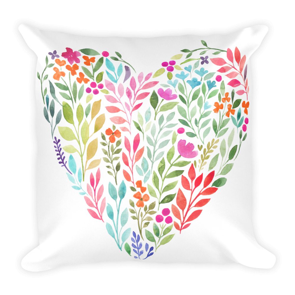 Floral Hearts Pillow