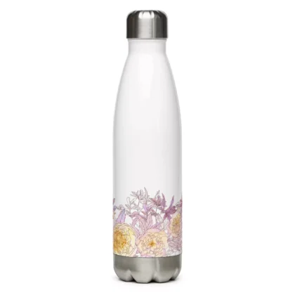 Peony Blossoms Stainless Steel Water Bottle (500ml)