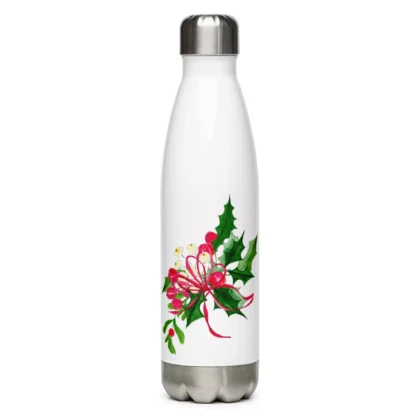 Christmas Mistletoe Stainless Steel Water Bottle