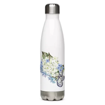White Blue Lilac Stainless Steel Water Bottle