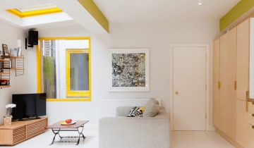 Home interiors brightened with colourful window frames