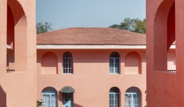Peach-coloured walls enliven Baia Villas by Jugal Mistri Architects